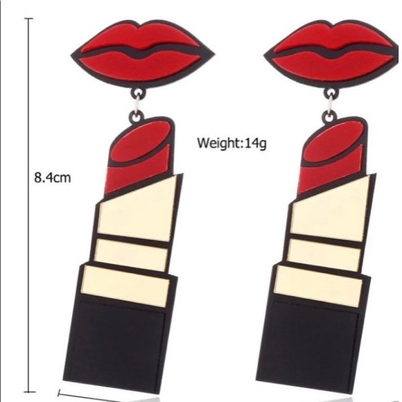 Beautiful Lipstick Earrings - Picture 2 of 4